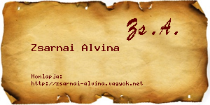 Zsarnai Alvina névjegykártya